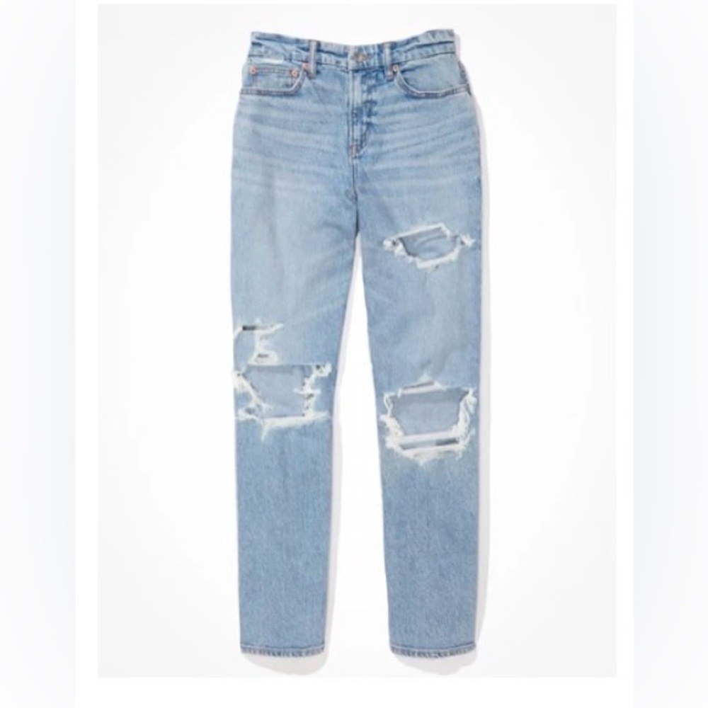 American Eagle Stretch Ripped Curvy 90’s Straight Jeans